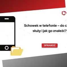 Dowiedz się, gdzie jest schowek w telefonie, do czego służy i jak go znaleźć. Ikona telefonu i folderu.