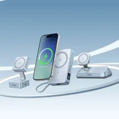 Nowoczesne akcesoria UGREEN: powerbank i ładowarki do telefonu z funkcją ładowania indukcyjnego.
