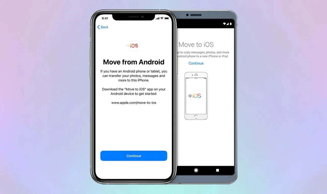 Jak przenieść kontakty z telefonu na telefon? Ekran iPhone'a z instrukcją 