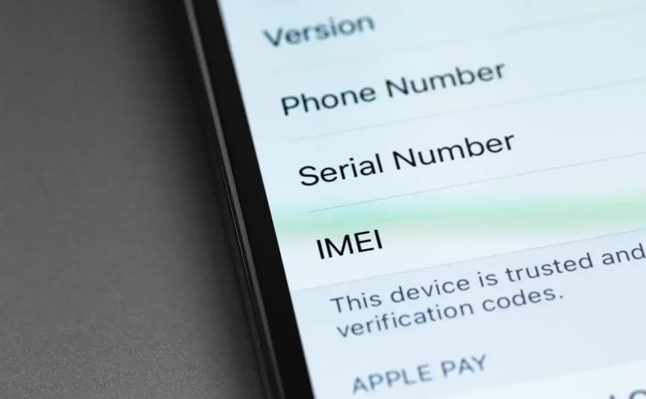 Ekran telefonu z informacjami: numer seryjny, IMEI. Dowiedz się, jak sprawdzić jaki mam telefon.