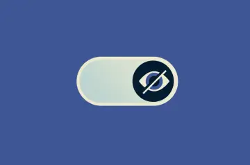 Przełącznik prywatności na Facebooku. Ikona oka z przekreśleniem sugeruje ukrycie. Może to dotyczyć ustawień logowania IP.